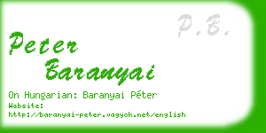 peter baranyai business card